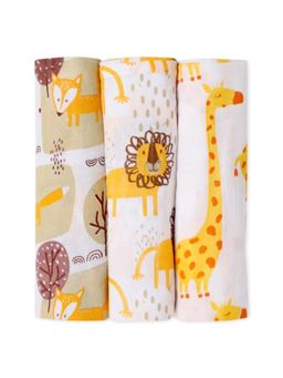 The Mom Store - Baby Swaddle Wrap Combo- Little Fox, Jungle King & Tall As A Giraffe