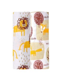 The Mom Store - Baby Swaddle Wrap Combo- Little Fox & Jungle King