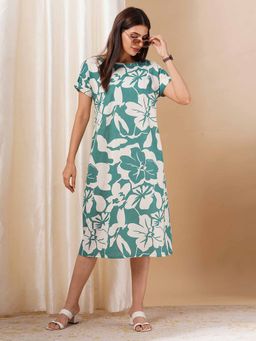 Kami Kubi - Blue Floral Printed Midi Dress