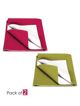 Baby Moo - Plain Changeable Dry Sheet Water-resistant Bed Protector-Multicolor (Pack of 2)