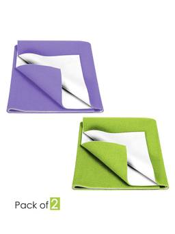 Baby Moo - Plain Changeable Dry Sheet Water-resistant Bed Protector-Multicolor (Pack of 2)