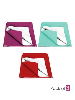 Baby Moo - Plain Changeable Dry Sheet Water-resistant Bed Protector-Multicolor (Pack of 3)