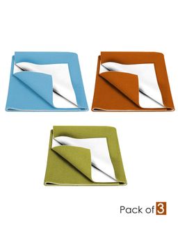 Baby Moo - Plain Changeable Dry Sheet Water-resistant Bed Protector-Multicolor (Pack of 3)