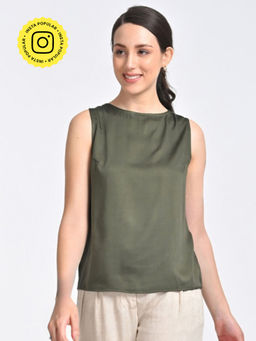 Saltpetre - Women Modal Solid Olive Shell Top