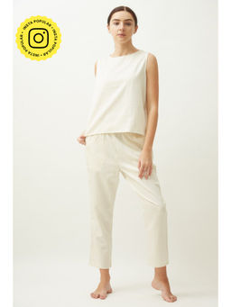 Saltpetre - Women Modal Solid Cream Shell Top
