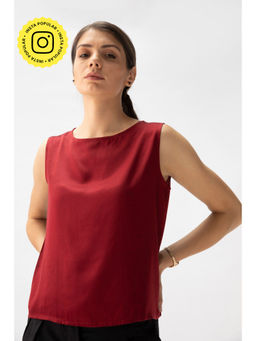 Saltpetre - Women Modal Solid Maroon Shell Top