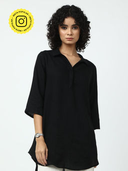 Saltpetre - Women Solid Black Tunic