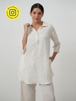 Saltpetre - Women Solid Cream Tunic