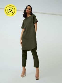 Saltpetre - Women Linen Tunic With Pants (Set of 2)