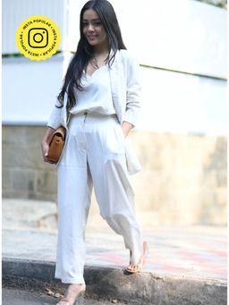 Saltpetre - Women Solid Off White Co-Ord (Set of 3)