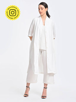 Saltpetre - Women Solid White Co-Ord (Set of 3)
