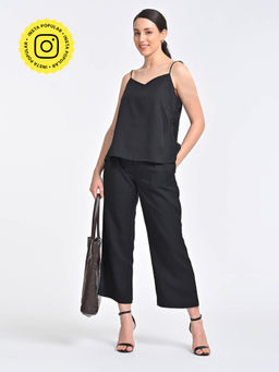 Saltpetre - Women Solid Tencel Black Co-Ord (Set of 2)