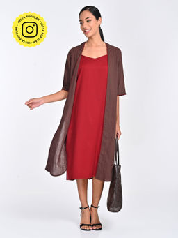 Saltpetre - Women Organic Cotton Coffee Open Front Long Shrug
