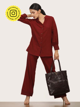Saltpetre - Women Maroon Co-Ord (Set of 2)
