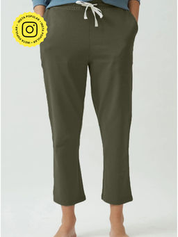 Saltpetre - Women Olive Comfortable Elasticated Waistband with Drawstrings Track Pant