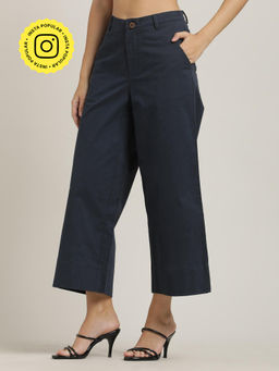Saltpetre - Navy Blue Women Navy Wide Leg Pant