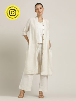 Saltpetre - Women Beige Solid Co-Ord (Set of 3)