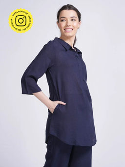 Saltpetre - Women Navy Skipper Collar Top