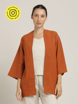 Saltpetre - Women Orange Open Front Shrug