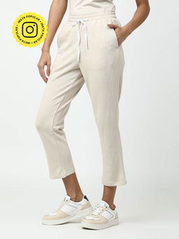 Saltpetre - Beige Comfortable Elasticated Waistband with Drawstrings Track Pant