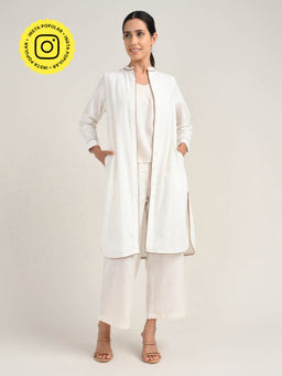 Saltpetre - Women Organic Cotton Off White Overlay Co-Ord Set