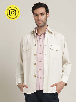 Saltpetre - Medium Weight Linen Blend Fabric Ecru Overshirt