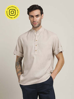 Saltpetre - Drifter Relaxed Fit Cotton Linen Natural Beige Shirt