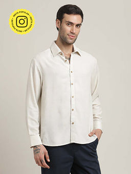 Saltpetre - Bay Side Relaxed Fit Linen Blend Beige Shirt