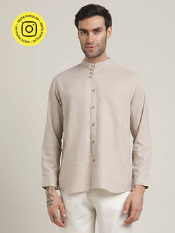 Saltpetre - Viceroy Regular Fit Linen Cotton Natural Beige Shirt