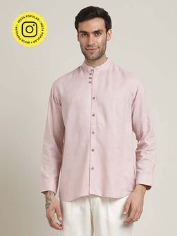 Saltpetre - Viceroy Regular Fit Linen Cotton Pastel Pink Shirt
