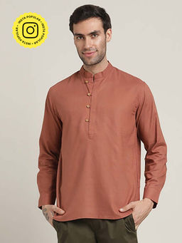 Saltpetre - Iki Regular Fit Closure Terracotta Brown Shirt