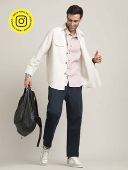 Saltpetre - Pink Utility Overshirt, Half-Sleeve Shirt and Relaxed Fit Chinos