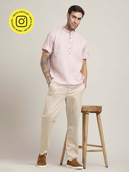 Saltpetre - Pink Relaxed Fit Roll-Up Sleeve Shirt and Relaxed Fit Chinos