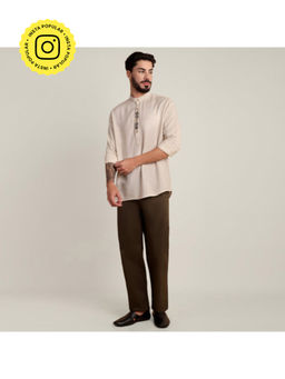 Saltpetre - Soft Linen Mandarin Collar Half Placket Co-Ord Set