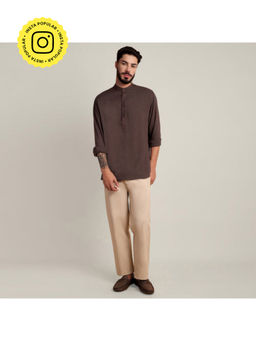 Saltpetre - Soft Linen Mandarin Collar Half Placket Cotton Co-Ord Set