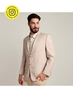 Saltpetre - iL Lino Relaxed Fit Linen Blend Grey Blazer