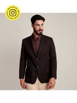 Saltpetre - iL Lino Relaxed Fit Linen Blend Coffee Brown Blazer