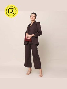 Saltpetre - Donna Coffee Brown 3 Piece Blazer Suit