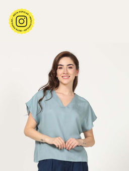Saltpetre - Aurora Lenzing Modal Pastel Blue Top