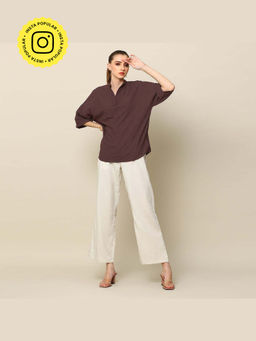 Saltpetre - Cliff And Coast Set Of 2 Coffee Brown Top And Pants
