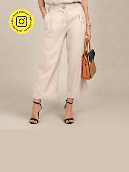 Saltpetre - Barrel Leg Pants - Greige