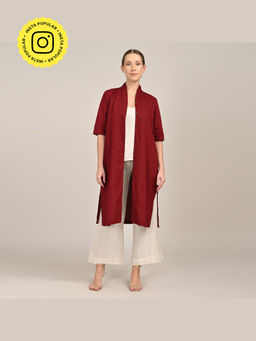 Saltpetre - Womens Relaxed Fit Solid Maroon Co-Ord Set