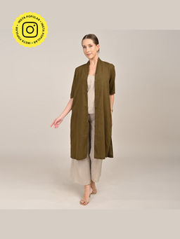 Saltpetre - Womens Relaxed Fit Solid Olive Co-Ord Set