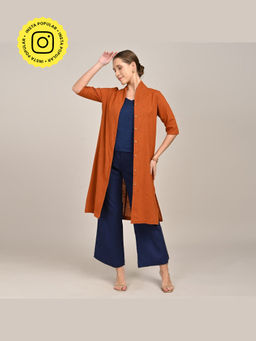 Saltpetre - Womens Relaxed Fit Solid Orange Co-Ord Set