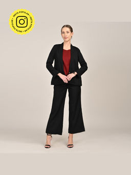 Saltpetre - Womens Regular Fit Solid Black Co-Ord Set