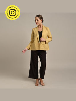 Saltpetre - Womens Regular Fit Solid Yellow Co-Ord Set