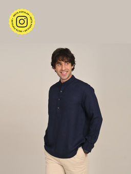 Saltpetre - Mens Relaxed Fit Solid Navy Blue Co-Ord Set