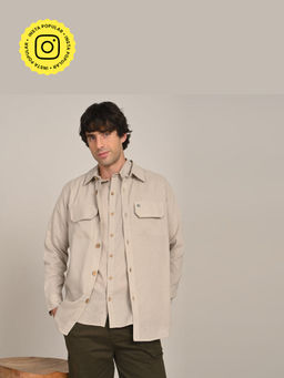 Saltpetre - Mens Relaxed Fit Solid Beige Co-Ord Set
