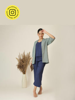 Saltpetre - Green Juniper Overlay With Slip Top And Barrel Leg Pants