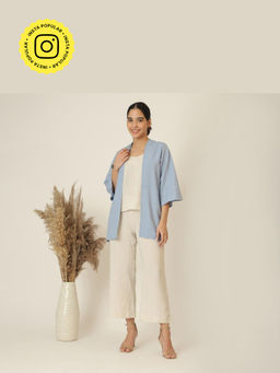 Saltpetre - Blue Juniper Overlay With Slip Top And Barrel Leg Pants